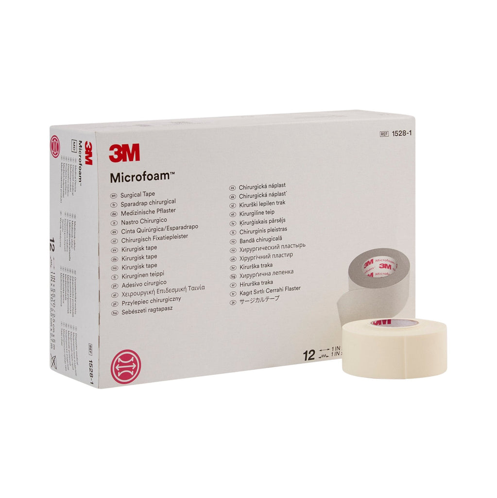 3MÂª MicrofoamÂª Foam / Acrylic Adhesive Medical Tape, 1 Inch x 5-1/2 Yard, White