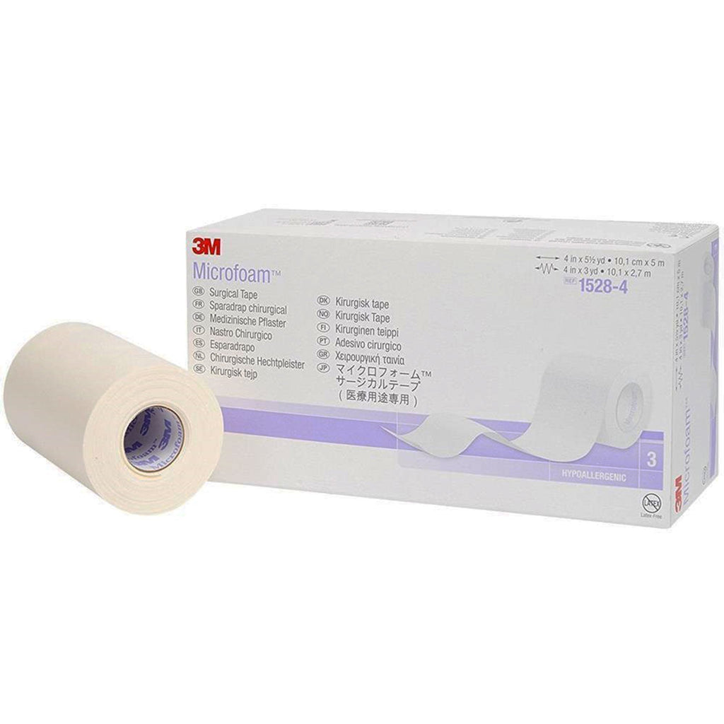 3MÂª MicrofoamÂª Foam / Acrylic Adhesive Medical Tape, 4 Inch x 5-1/2 Yard, White