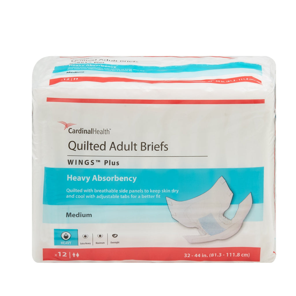 WingsÂª Plus Quilted Heavy Absorbency Incontinence Brief, Medium