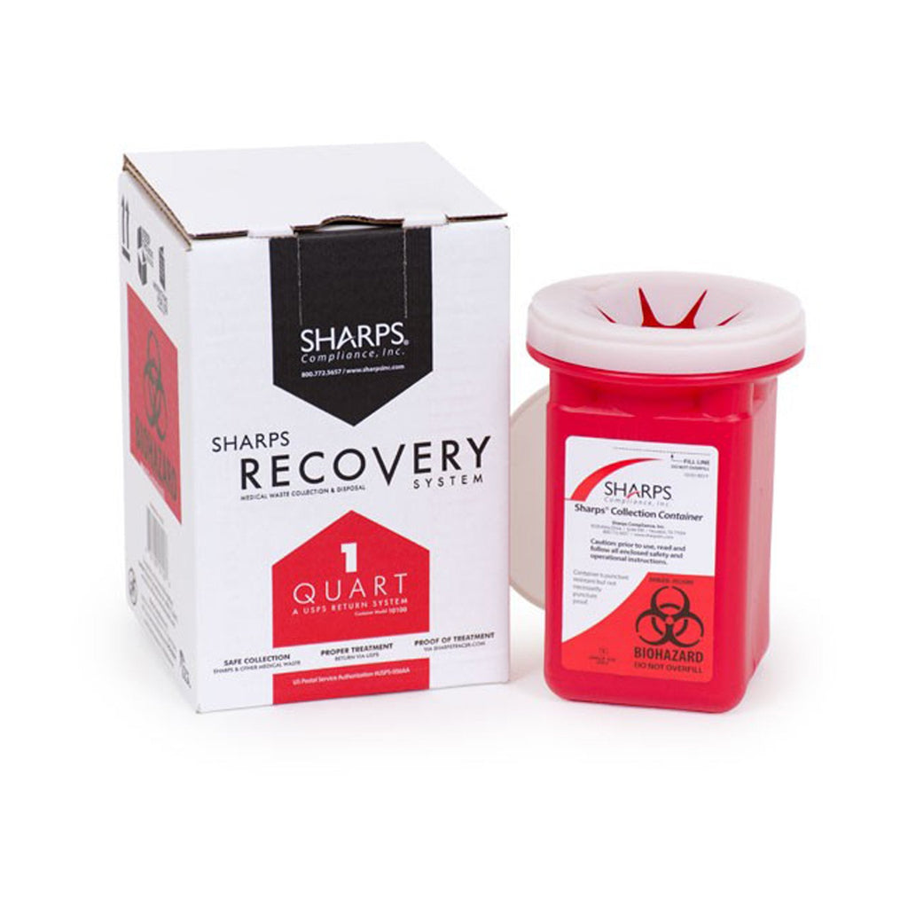 Sharps Recovery SystemÂª Mailback Sharps Collector, 4_ x 4_ x 7 Inch