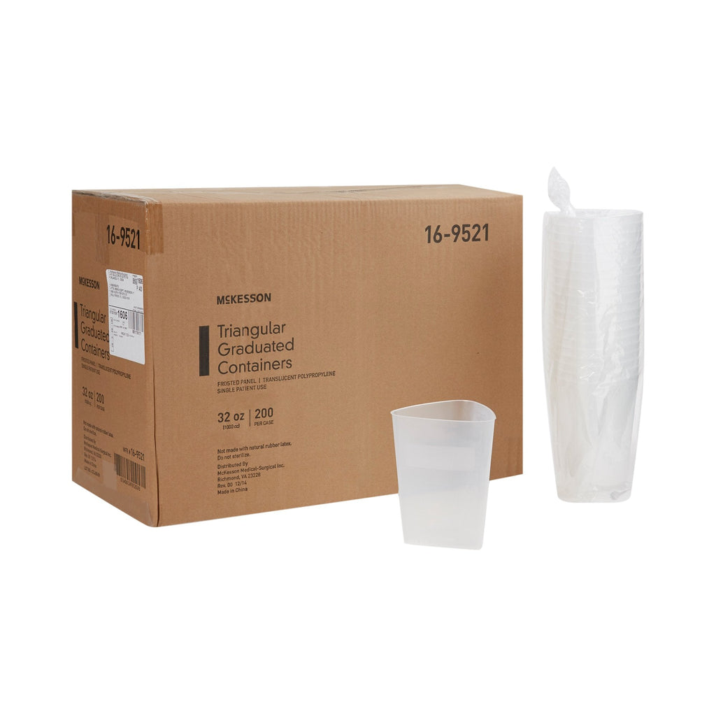 McKesson Graduated Container, Triangular, Polypropylene, 32 oz