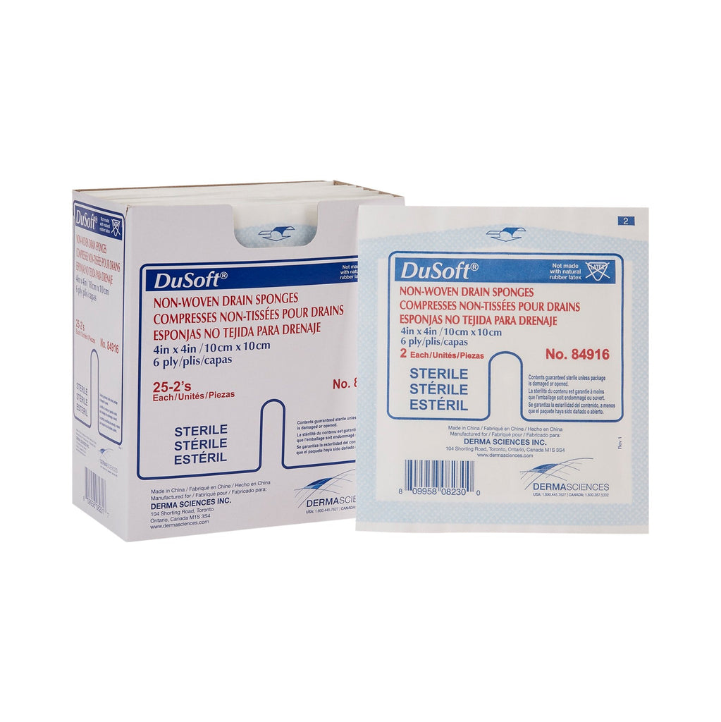 Dumex IV/Drain Split Dressing, 4 x 4 Inch