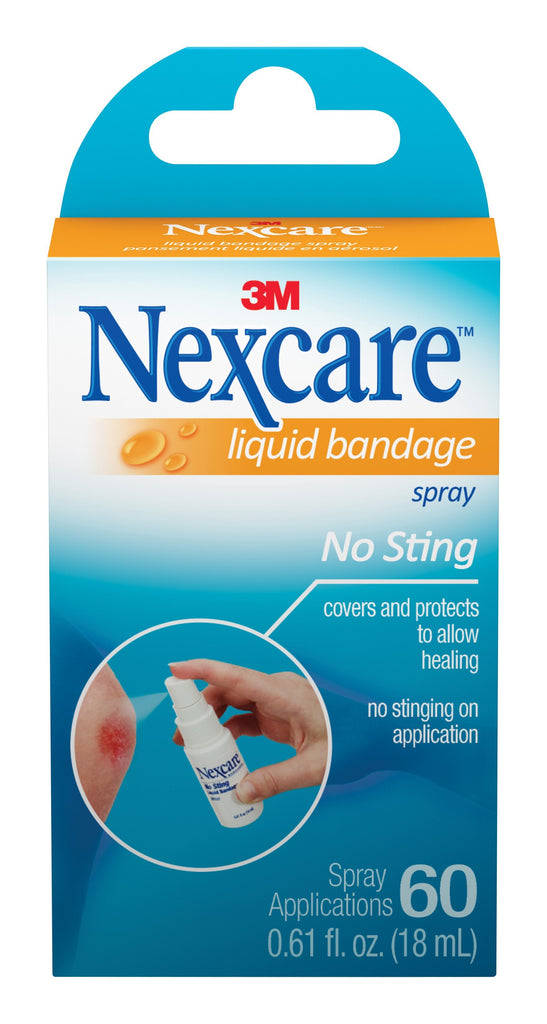 3MÂª NexcareÂª Liquid Bandage, No-Sting, Breathable, Waterproof, 0.16 oz Spray Bottle