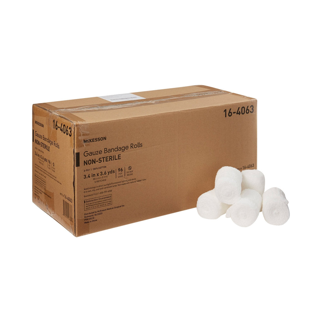 McKesson Nonsterile Fluff Bandage Roll, 3-2/5 Inch x 3-3/5 Yard