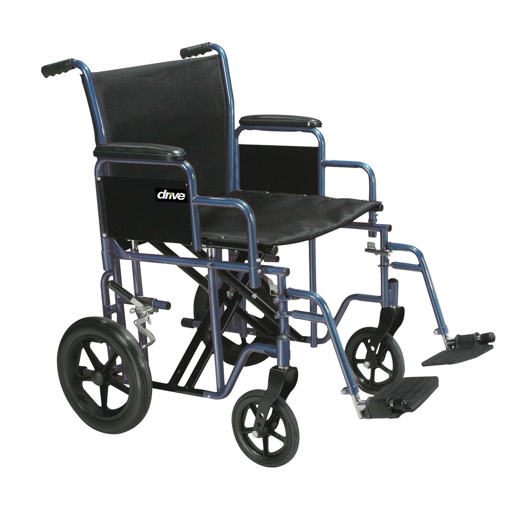 driveÂª Bariatric Heavy-Duty Transport Chair, Black with Blue Finish