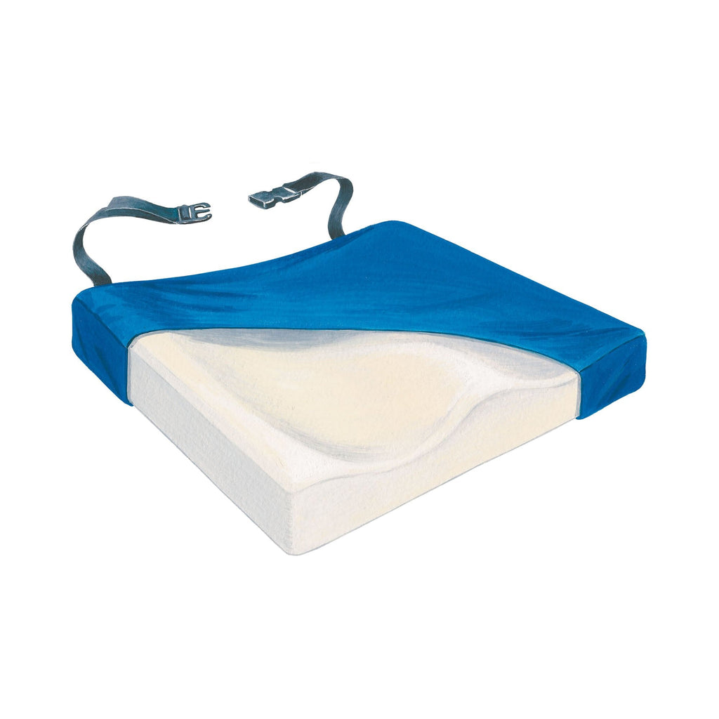 SkiL-CareÂª Seat Cushion, 18 in. W x 16 in. D x 2 in. H, Gel / Foam, Blue, Non-inflatable