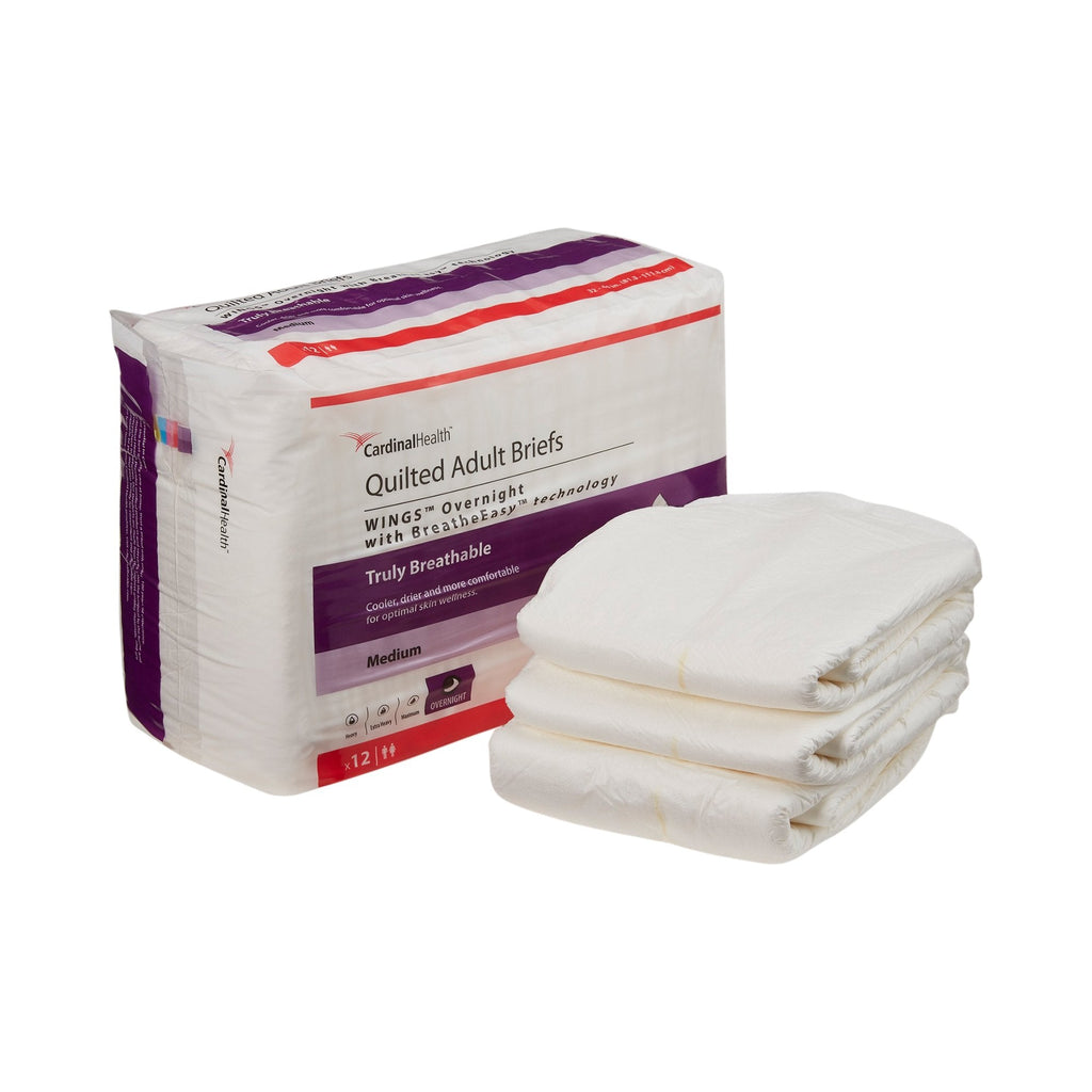 WingsÂª Overnight Quilted Incontinence Brief, Medium