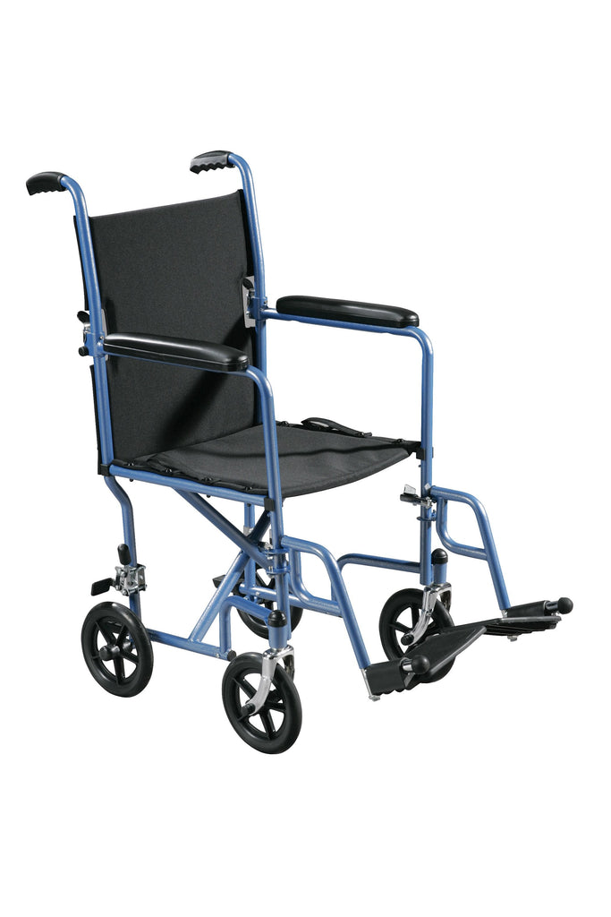 driveÂª Lightweight Steel Transport Chair, 17-Inch Seat Width