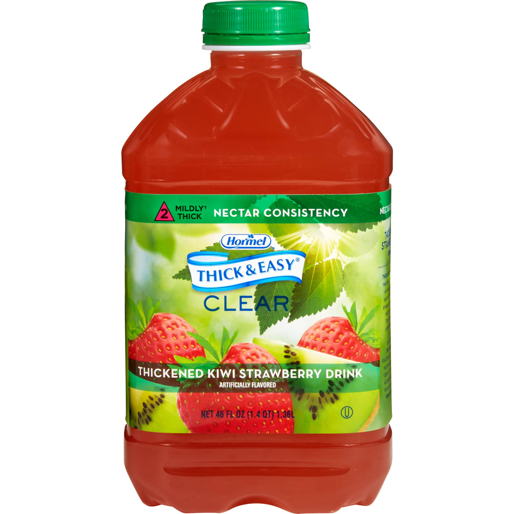 Thick & EasyÂ¨ Clear Nectar Consistency Kiwi Strawberry Thickened Beverage, 46 oz. Bottle