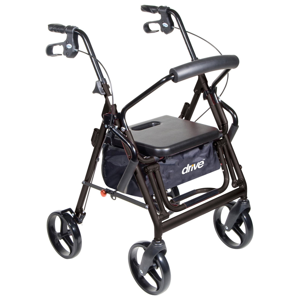 driveÂª Duet 4 Wheel Rollator, Black