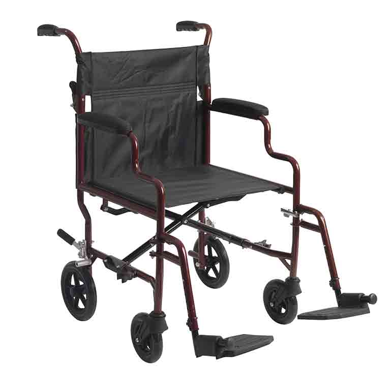 driveÂª Bariatric Heavy-Duty Transport Chair, Black with Red Finish
