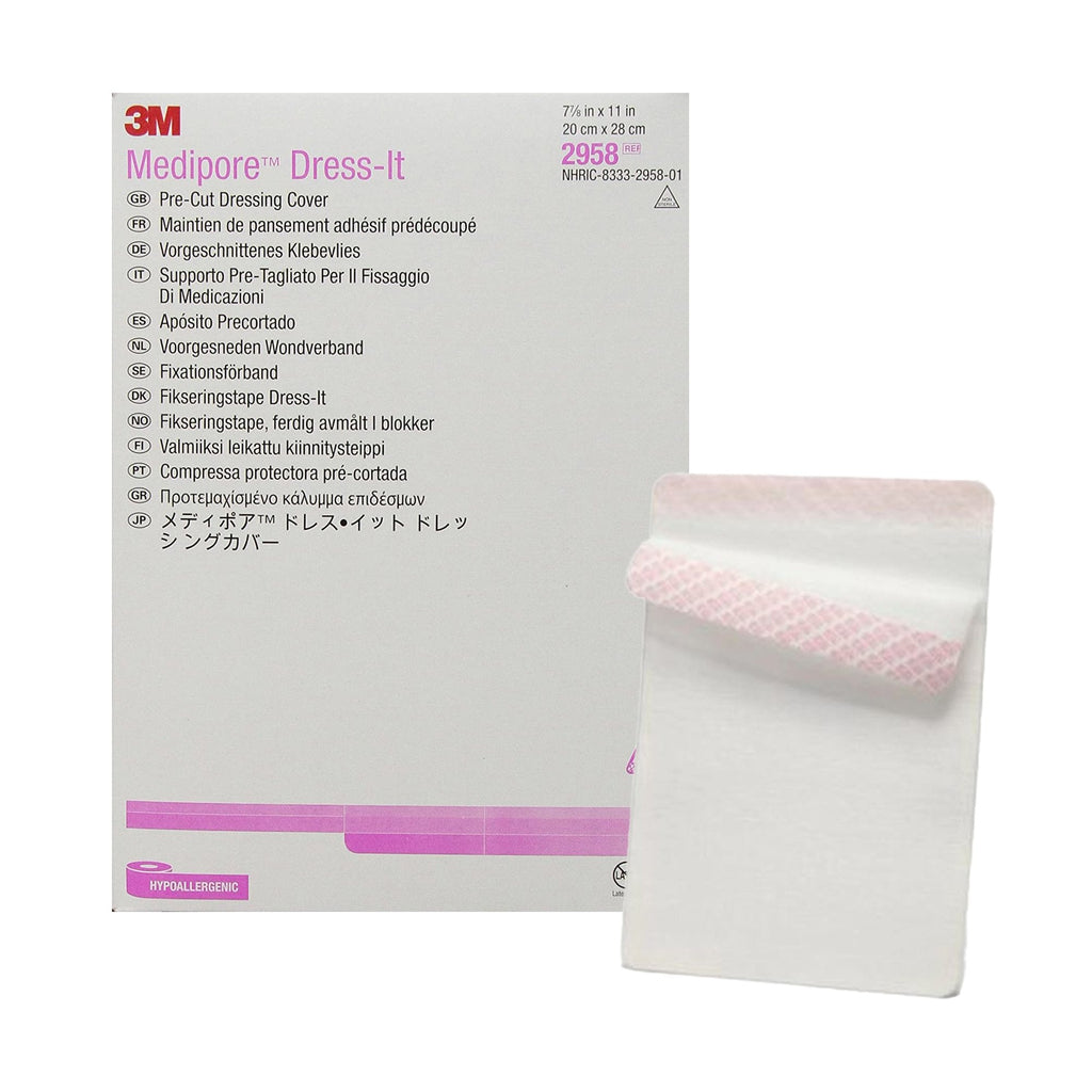 3MÂª MediporeÂª Cloth Dressing Retention Tape, 7-7/8 x 11 Inch, White