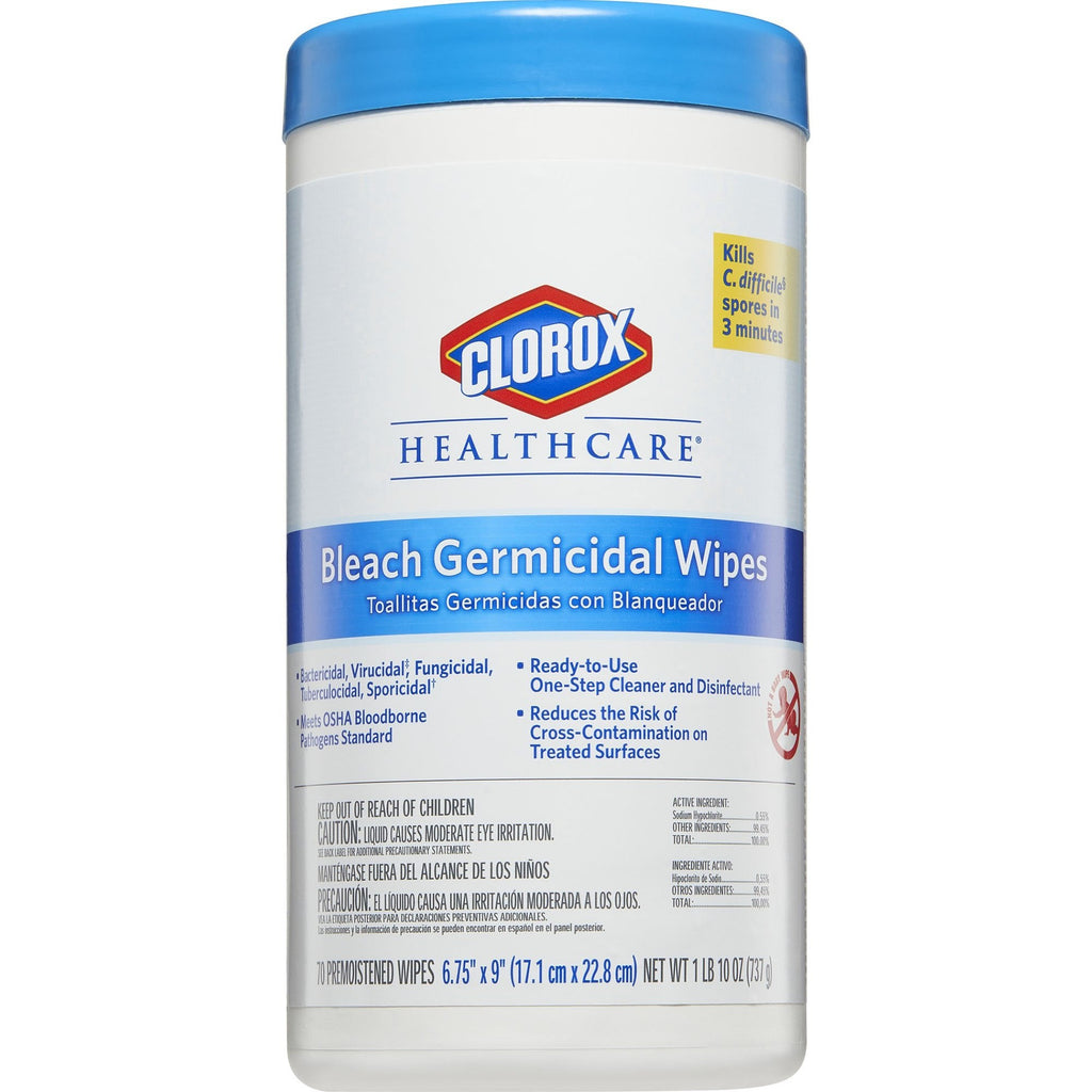 Clorox Healthcare Surface Disinfectant Cleaner, Chlorine Scent, Nonsterile, 6.75 X 9 Inch, Canister