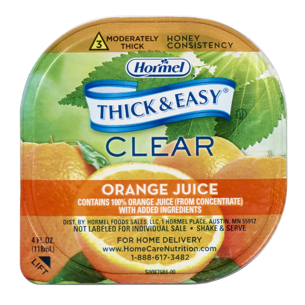 Thick & EasyÂ¨ Clear Honey Consistency Orange Juice Thickened Beverage, 4 oz. Cup