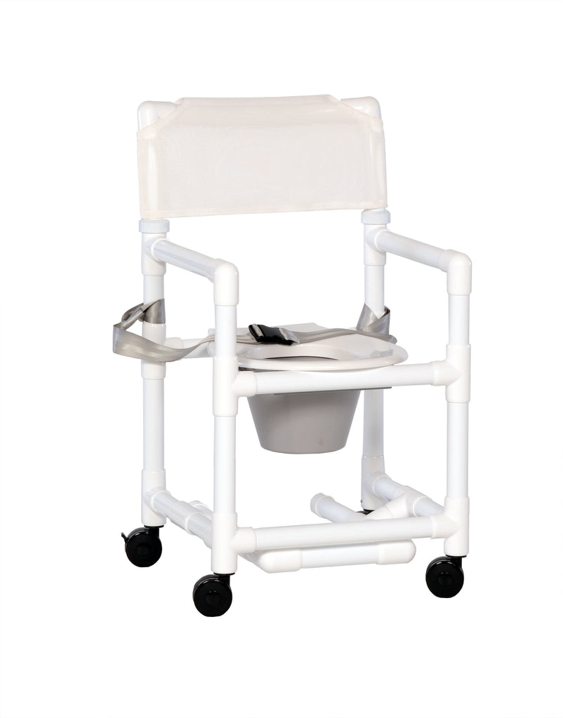 IPU Line Shower Chair Commode, White