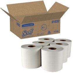 ScottÂ¨ Essential White Paper Towel, 6 Rolls per Case