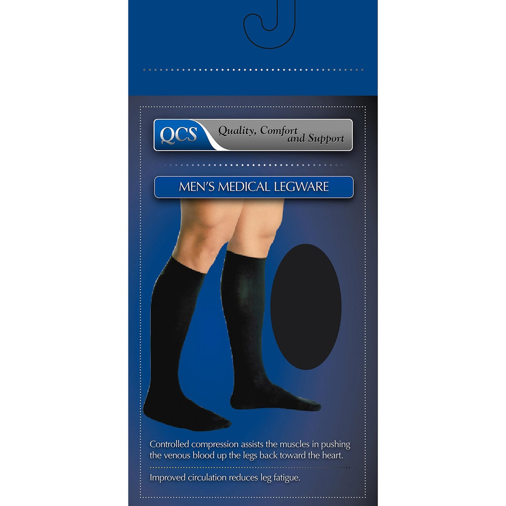 QCS Compression Knee-High Socks, Small / Medium, Black