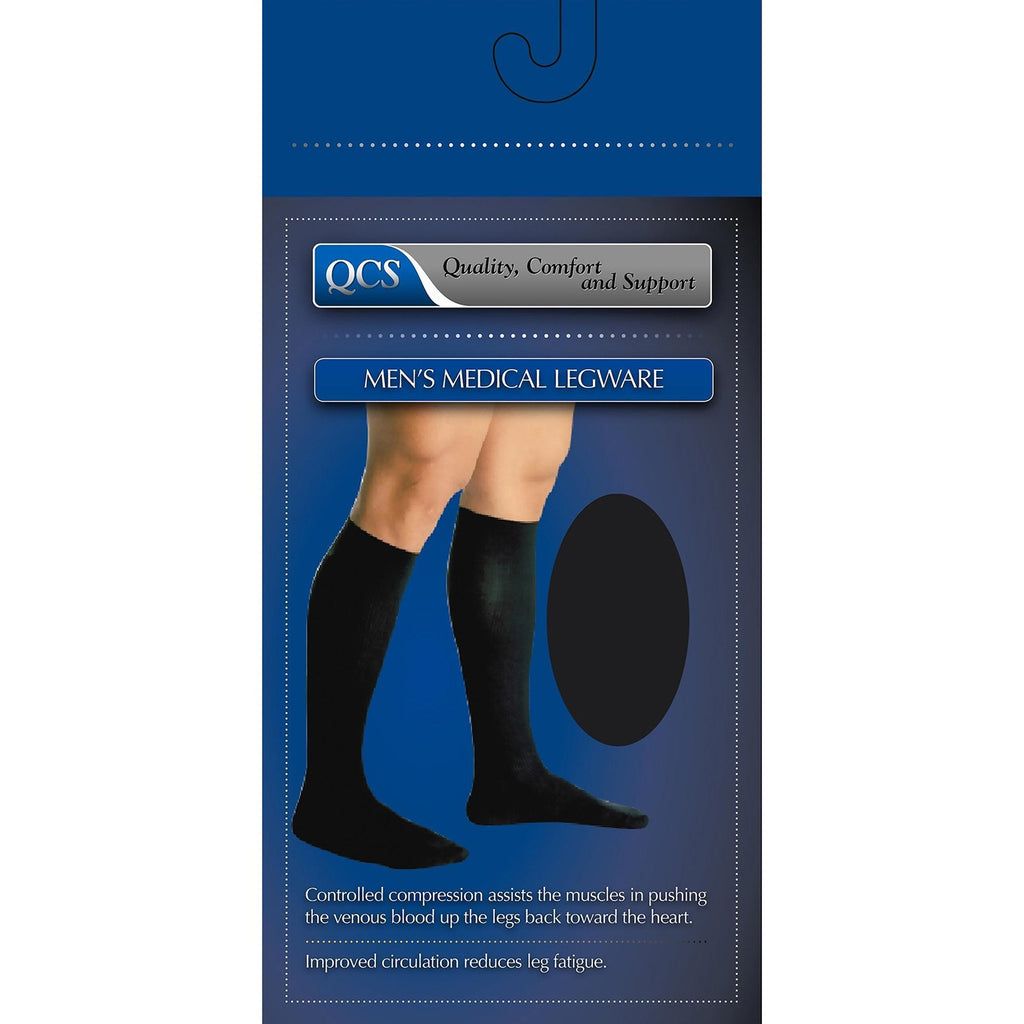QCS Firm Compression Knee-High Socks, Large, Brown