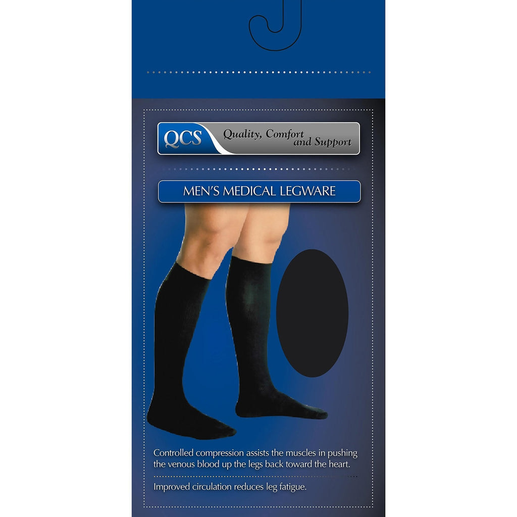 QCS Firm Compression Knee-High Socks, Medium, Brown