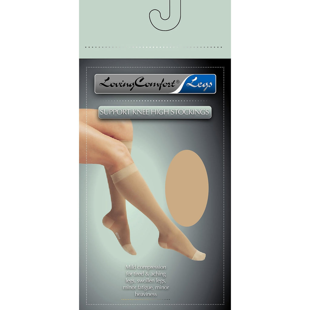 Loving ComfortÂ¨ Compression Knee-High Stockings, Large, Beige