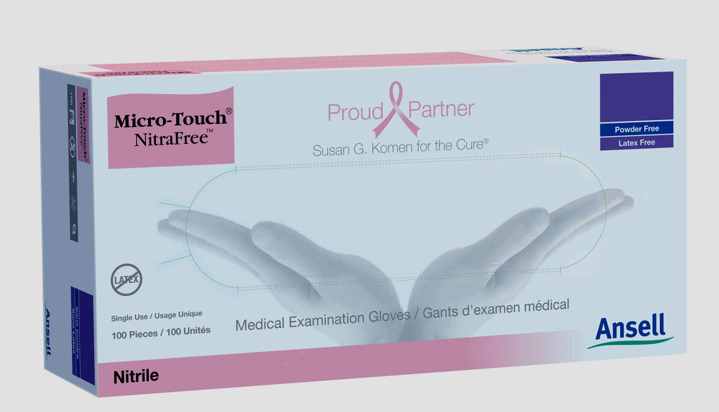 Micro-TouchÂ¨ NitraFreeÂª Nitrile Exam Glove, X-Large, Pink
