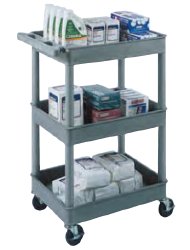 Luxor Black and Gray Flat Handle Utility Cart