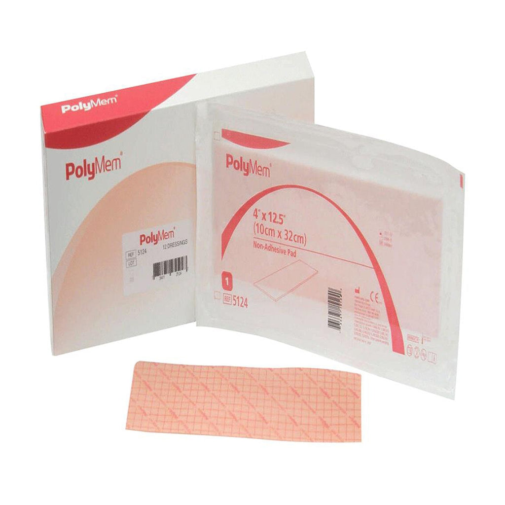 PolyMemÂ¨ Non-Adhesive without Border Foam Dressing, 4 x 12_ Inch