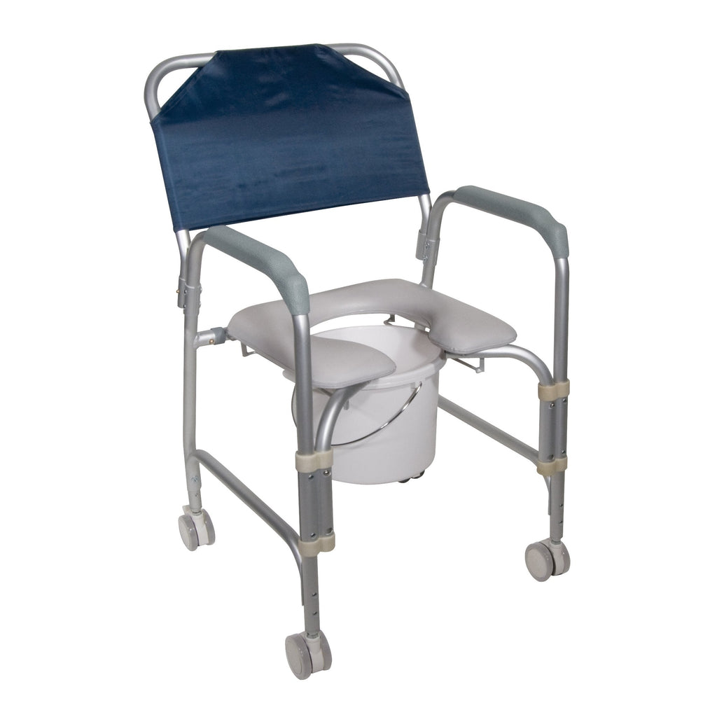 driveÂª Aluminum Shower Chair and Commode with Casters