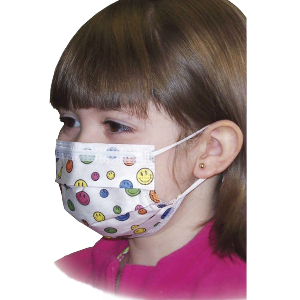 PreceptÂ¨ Medical Products Pediatric Procedure Mask, Happy Face Print