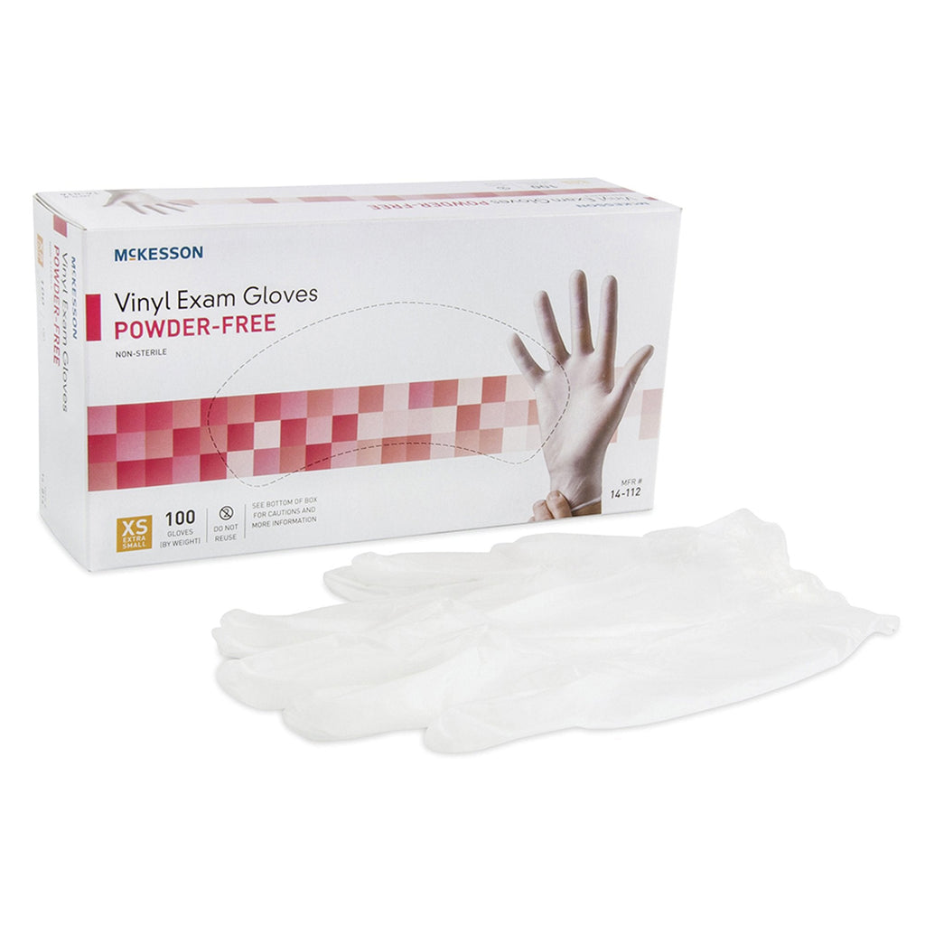 McKesson Vinyl Exam Glove, X-Small, Clear