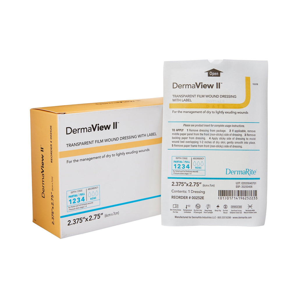 DermaView IIÂª Transparent Film Dressing, 6 x 7 Centimeter