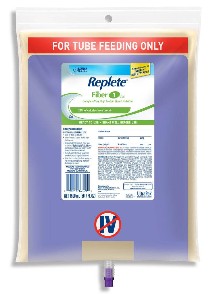 RepleteÂ¨ Fiber Ready to Hang Tube Feeding Formula, 50.7 oz. Bag