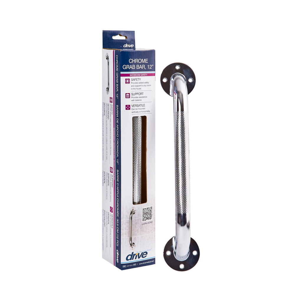 driveÂª Chrome Knurled Grab Bar, 12"