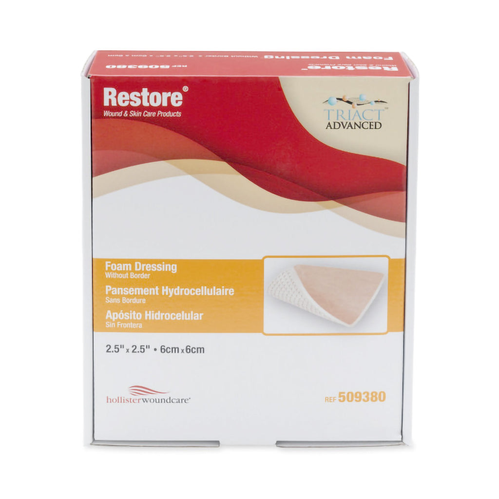 RestoreÂª Nonadhesive without Border Foam Dressing, 2_ x 2_ Inch