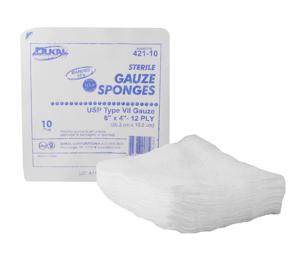 DukalÂª Sterile USP Type VII Gauze sponge, 4 x 8 Inch
