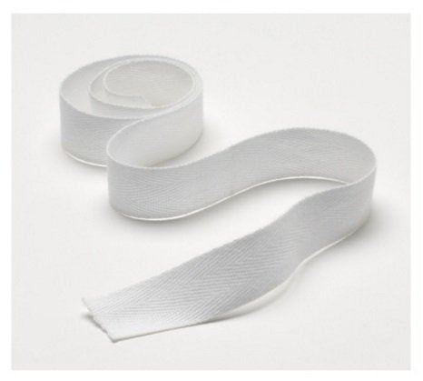 Cotton Twill Tape, 1/2 Inch x 72 Yard, White