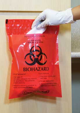 Biohazard Waste Bag 2.6 Quart Red Bag 12 X 14 Inch