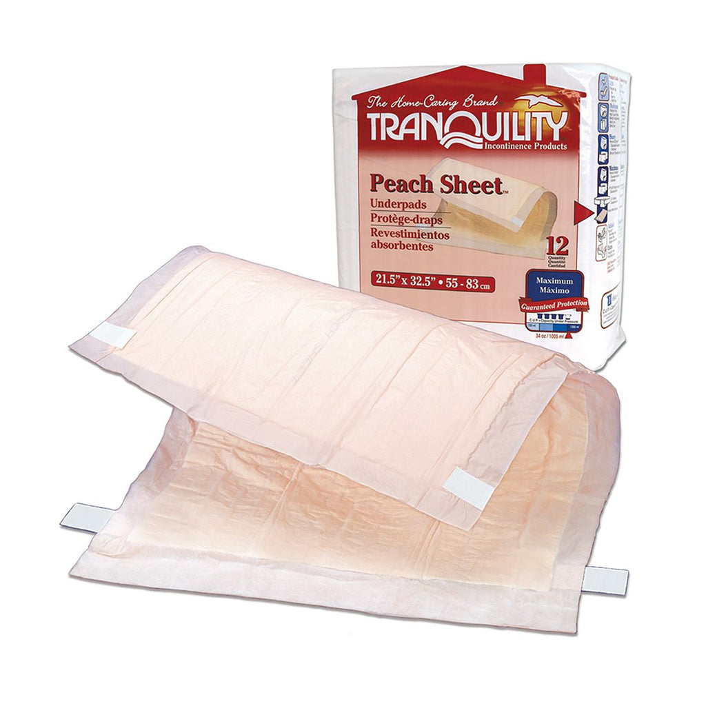 TranquilityÂ¨ Peach Sheet Underpad, 21_ x 32_ Inch