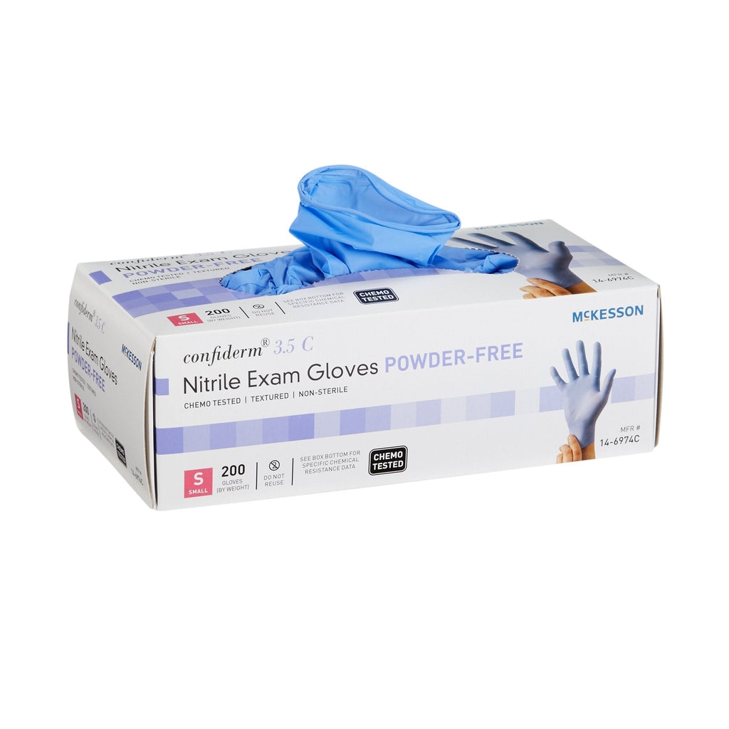 McKesson ConfidermÂ¨ 3.5C Nitrile Exam Glove, Small, Blue