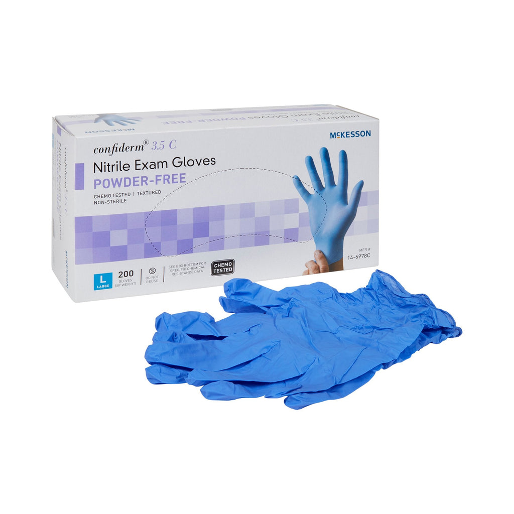 McKesson ConfidermÂ¨ 3.5C Nitrile Exam Glove, Large, Blue