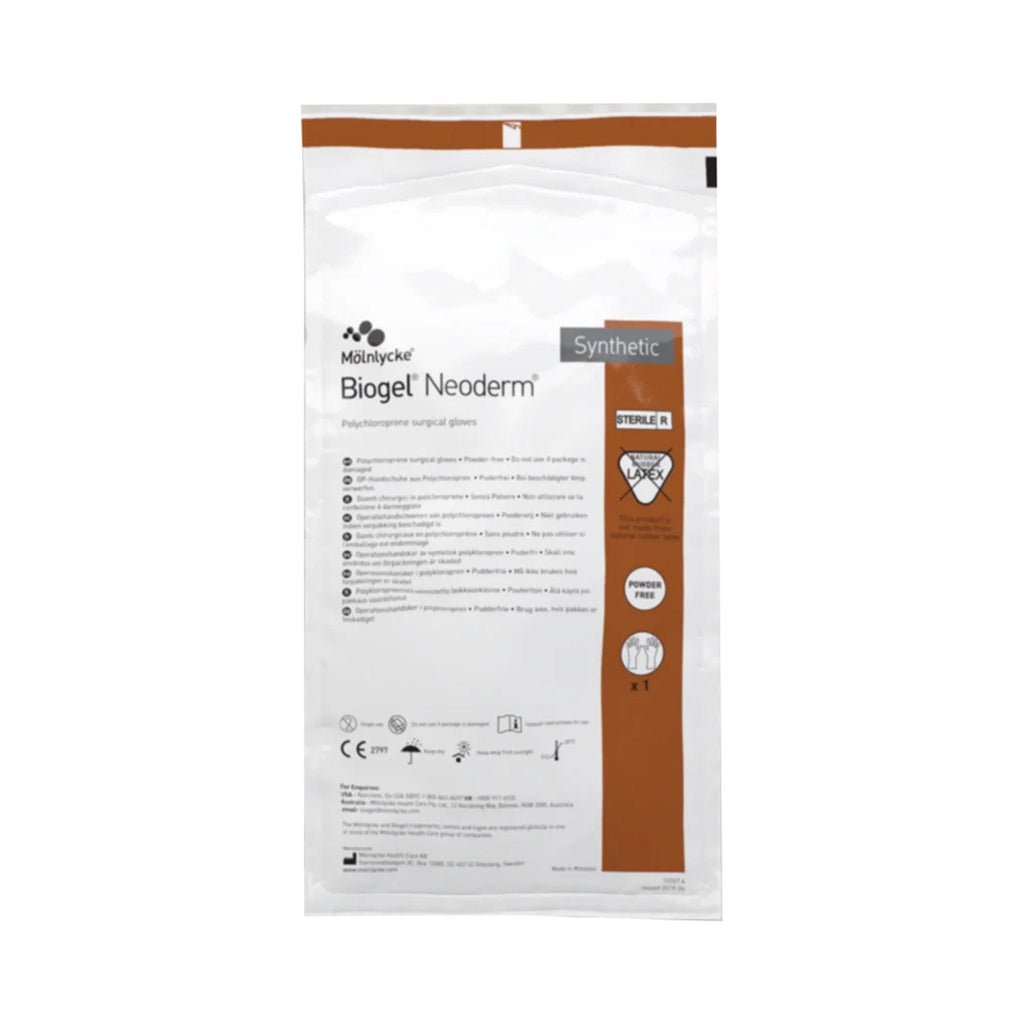 BiogelÂ¨ NeoDermÂ¨ Polyisoprene Standard Cuff Length Surgical Glove, Size 7, Light Brown