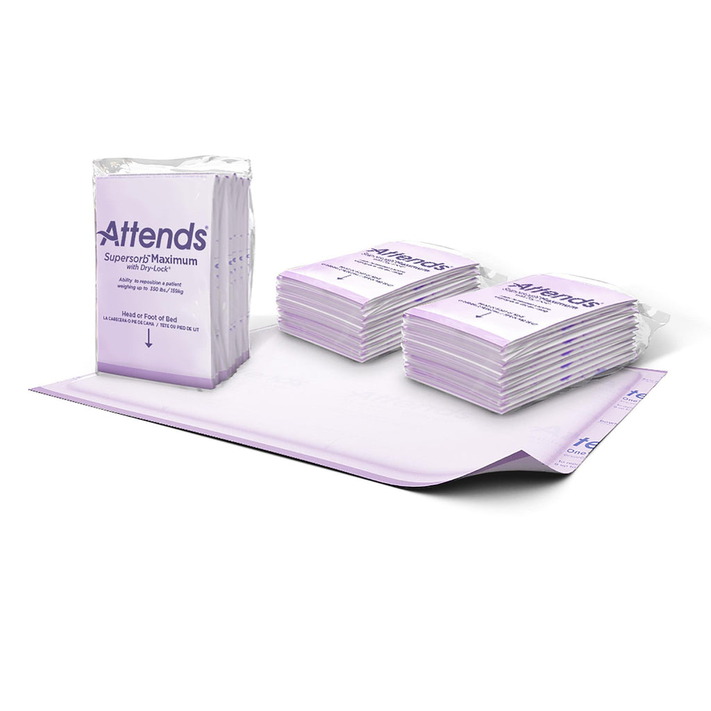 AttendsÂ¨ SupersorbÂª Maximum Premium Underpads, 30 X 36 Inches