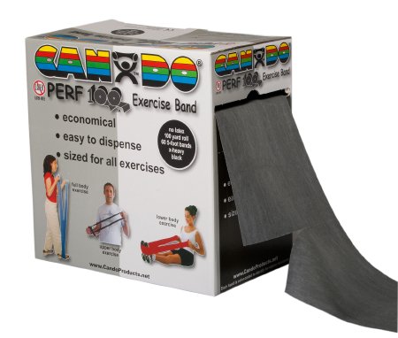 CanDoÂ¨ Perf 100Âª Exercise Resistance Band, Black, 5 Inch x 100 Yard, X-Heavy Resistance