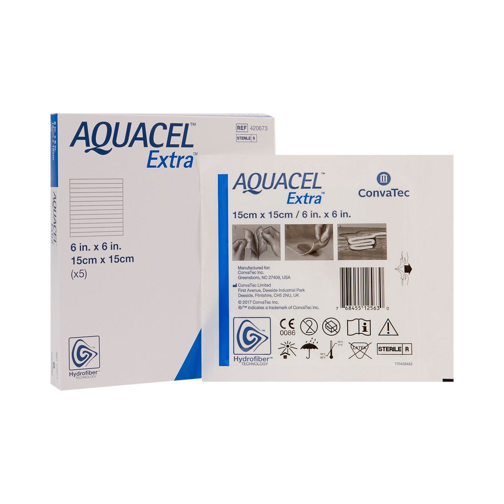 ConvaTec Aquacel Extra Hydrofiber Dressing, 6 X 6 inch
