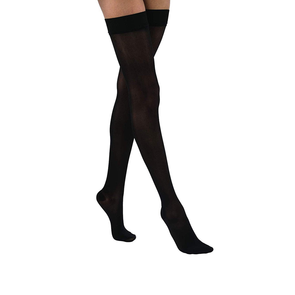 JobstÂ¨ UltraSheer Compression Thigh-High Pantyhose, Large, Black