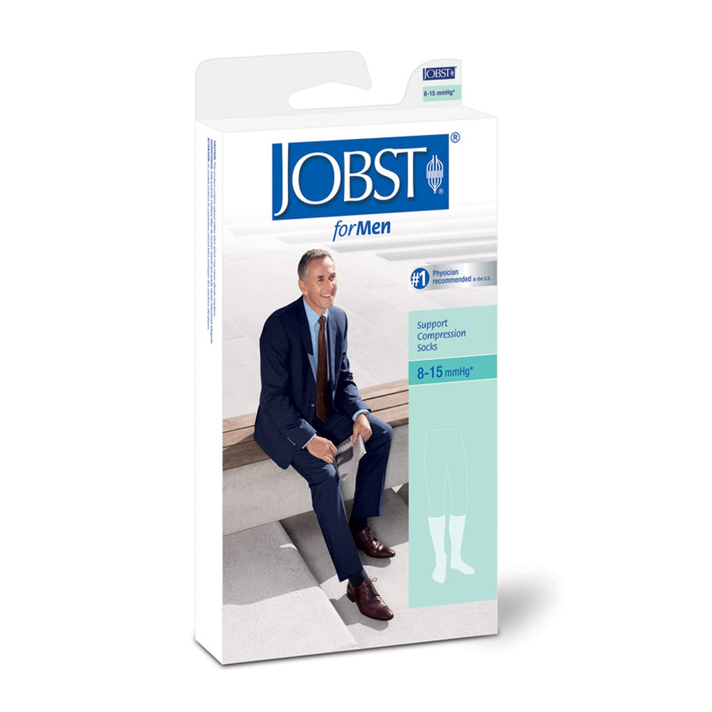 JobstÂ¨ for Men Compression Knee-High Socks, Large, White