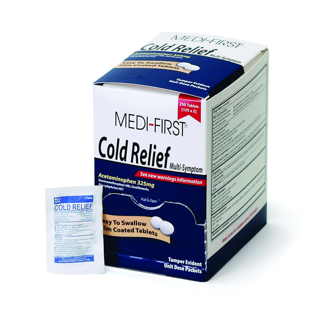 Medi-FirstÂ¨ Acetaminophen / Dextromethorphan HBr / Guaifenesin / Phenylephrine HCl Cold and Cough Relief