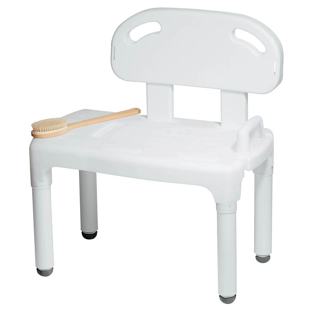 Carex Bath Transfer Bench 17.5" to 22.5" Height Range, 400-lb Weight Capacity, Without Arms
