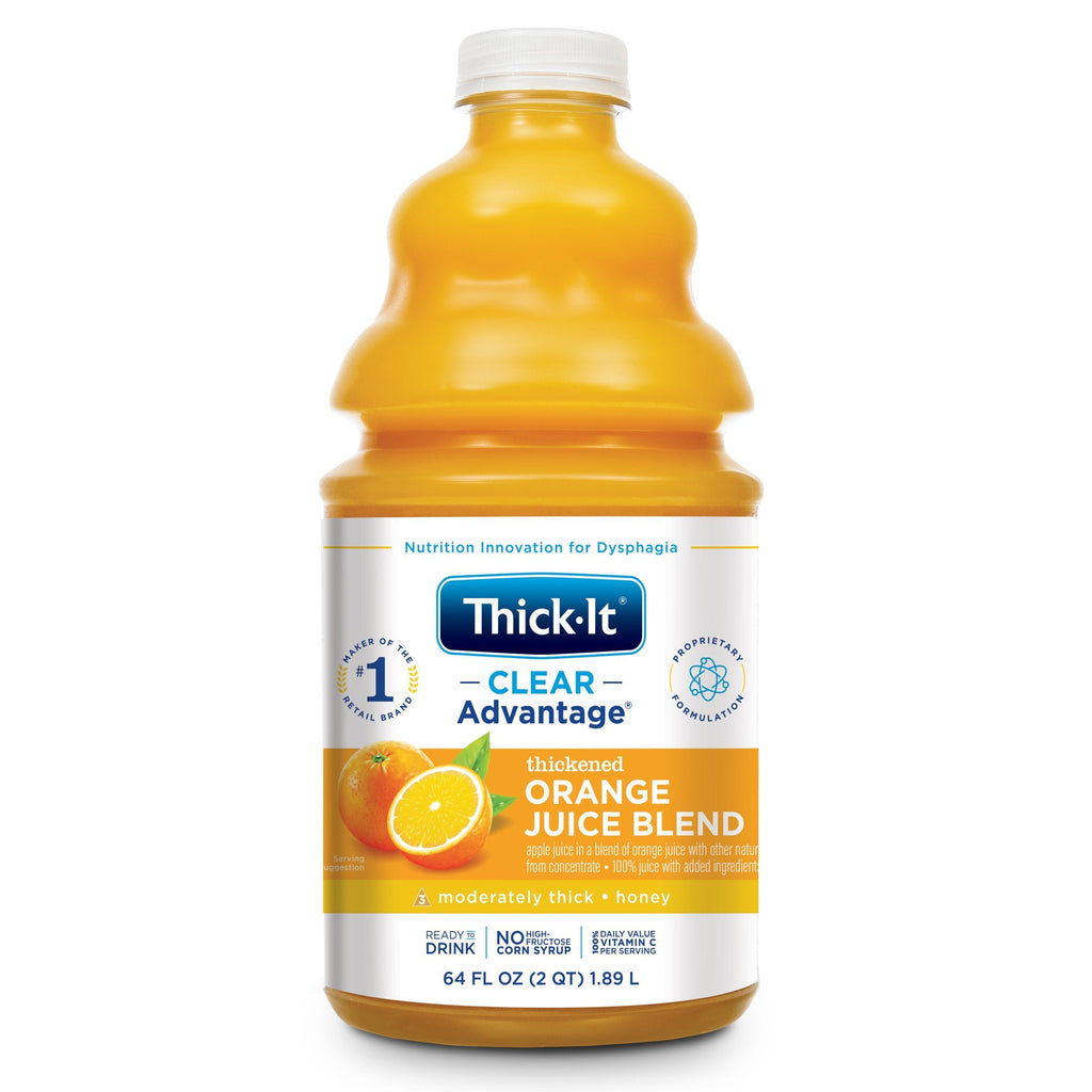 Thick-It Clear Advantage Thickened Orange Juice, Moderately Thick, Honey Consistency, Unflavored, 64-oz Container