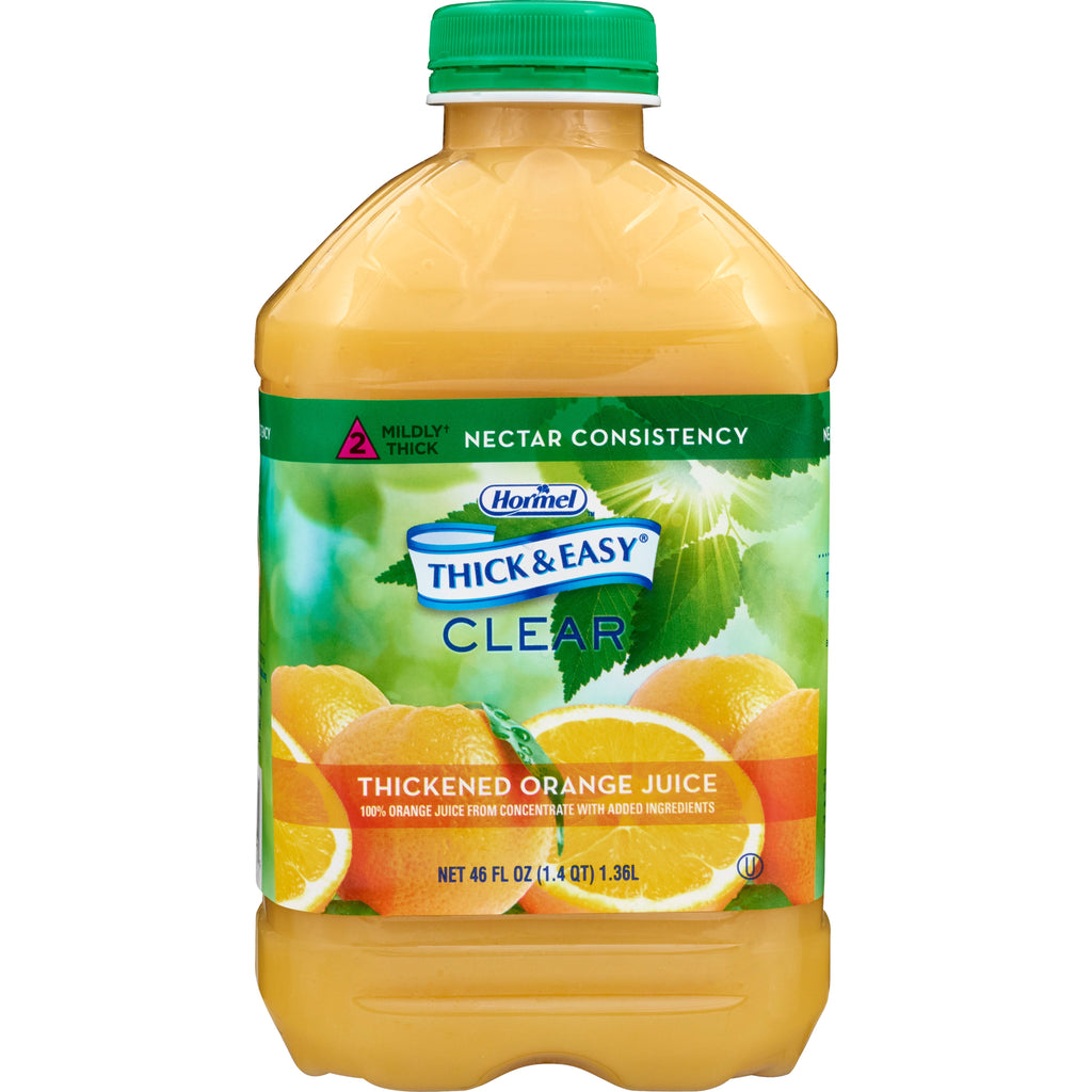 Thick & EasyÂ¨ Clear Nectar Consistency Orange Juice Thickened Beverage, 46 oz. Bottle